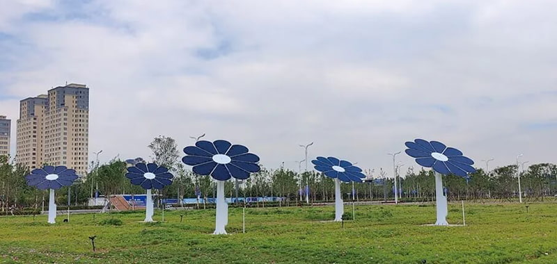Die Solarschirme von AJPOWER blühen im Shandong Langfang International Convention and Exhibition Center